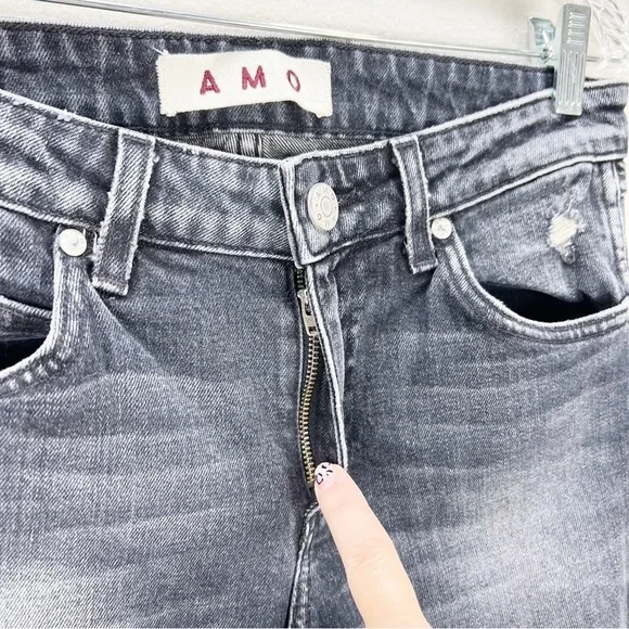 AMO Stix Vixen Destroy Distressed Gray Jeans Revolve Size 28 - Picture 5 of 8